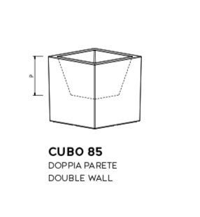 Kvetináč Fenice Cube šírka 85cm, antracit