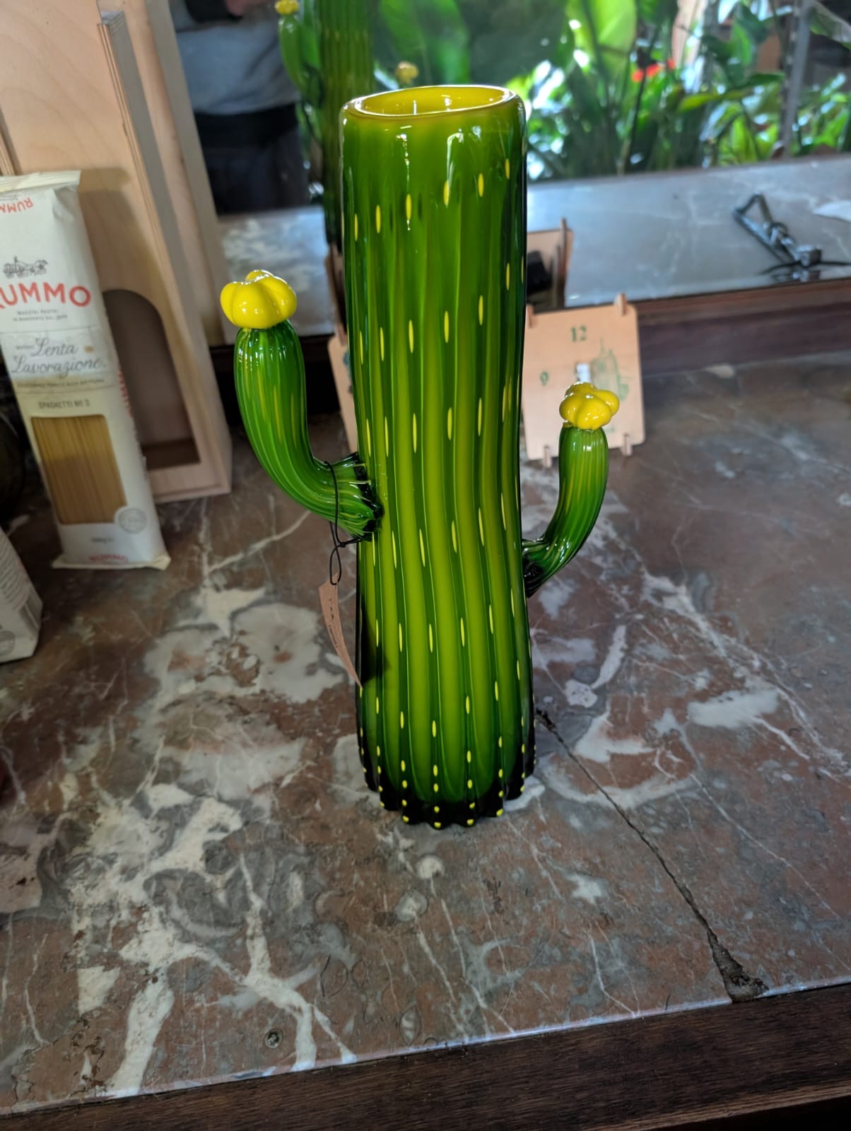 Kaktus sklenený doplnok výška 37cm x 19 x 11cm