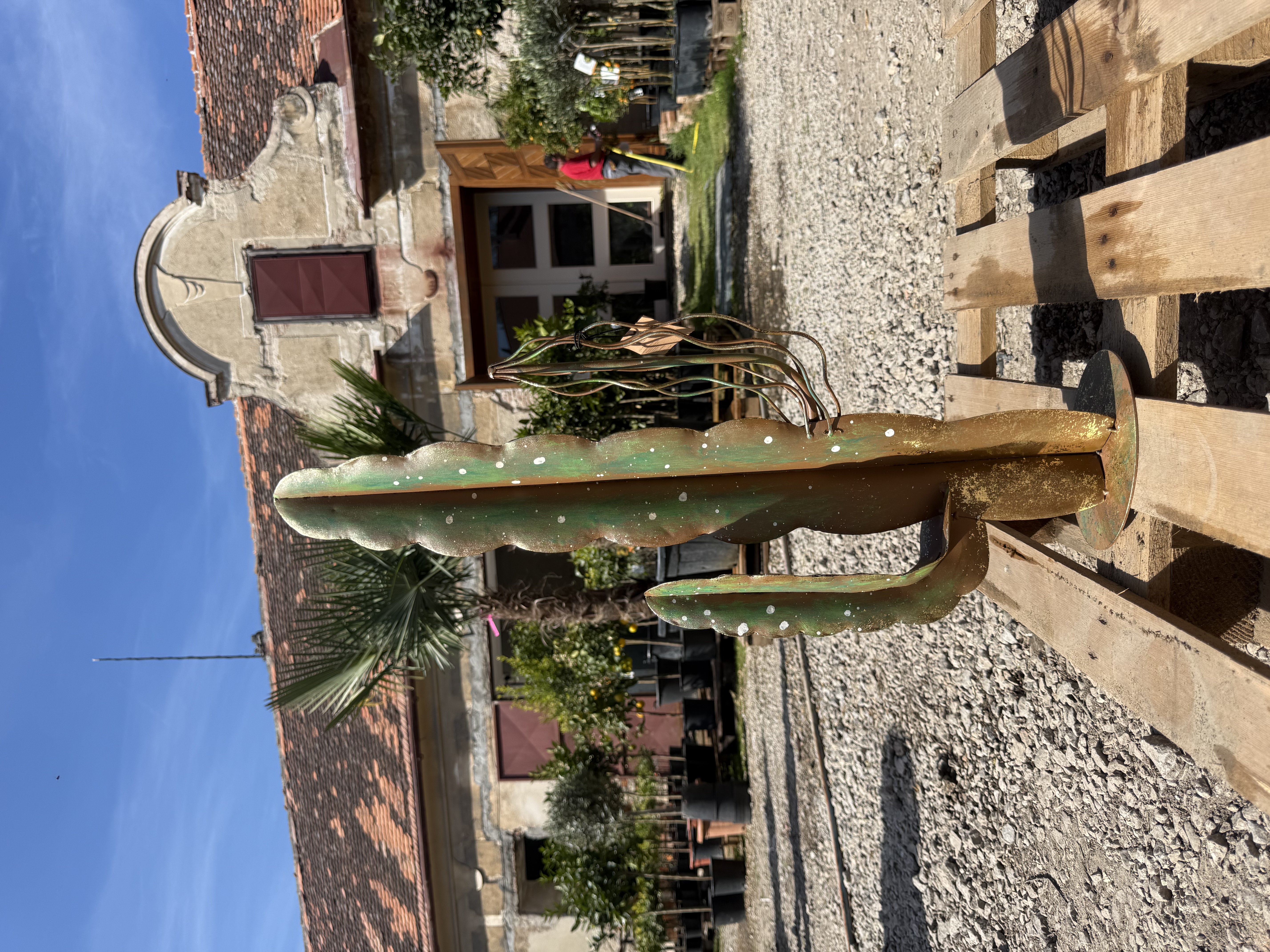 Umelý kovový kaktus - výška 74cm