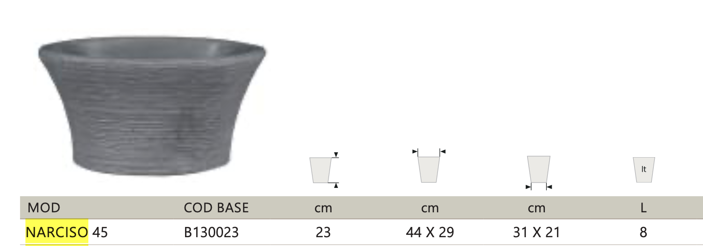 Kvetináč Narciso oválny - 40x29 cm šírka, rôzne farby