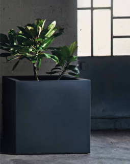 Kvetináč Fenice Cube šírka 65cm, antracit