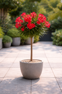 Nerium Oleander červený kvet na kmienku -  3L - 80-100 CM