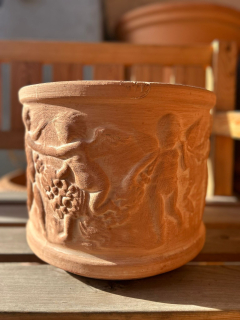 CILINDRO CON PUTTI TOSCANO - 30x26cm - Terakotový kvetináč s anjelikmi