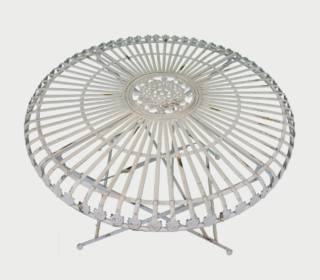 Okrúhly terasový provensálsky stolík, Šírka: 75 cm