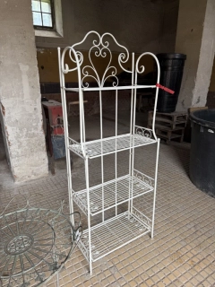 Kovový biely provensálsky regál, Šírka: 63 cm, Výška 165cm